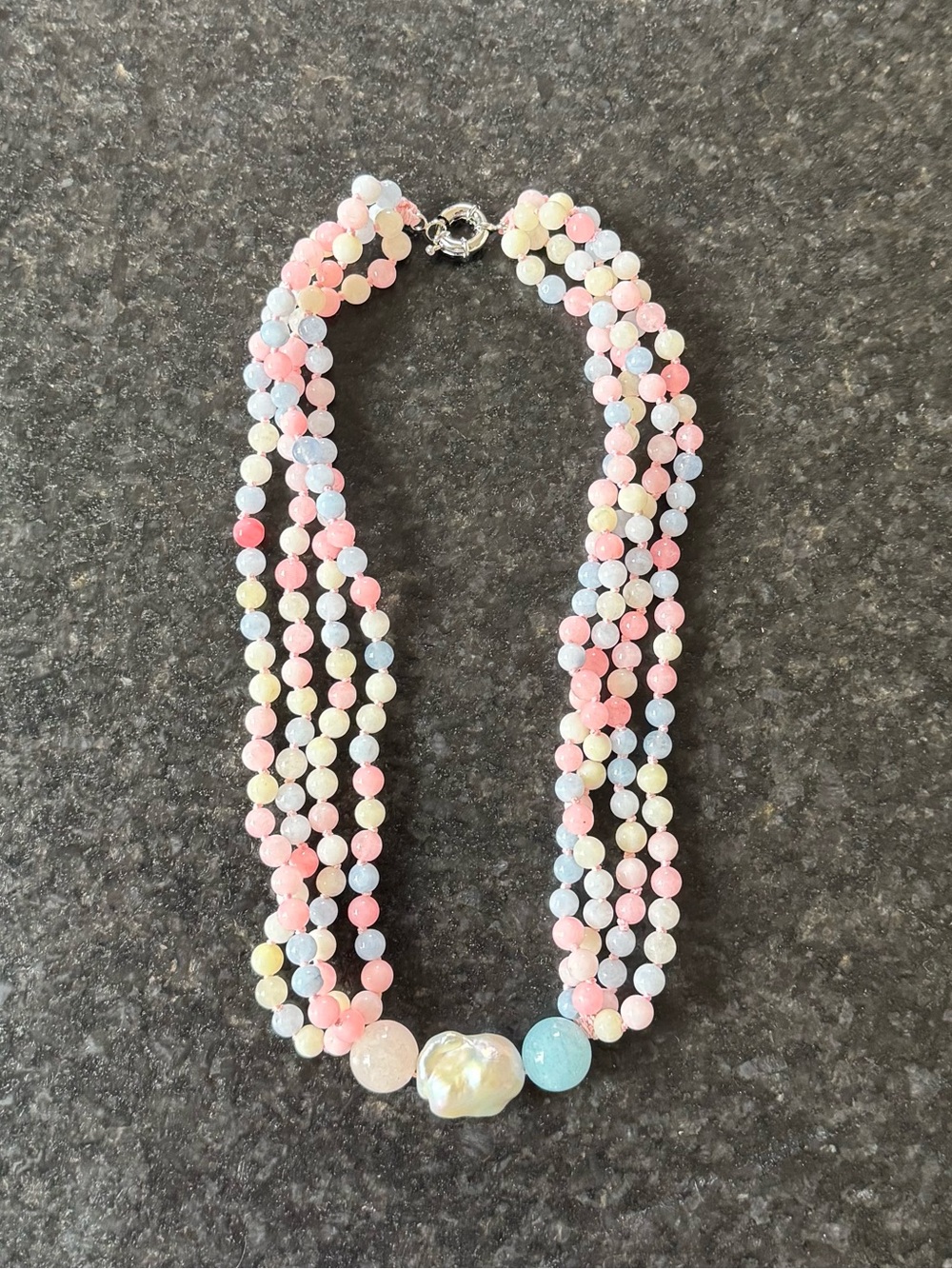 NWOT Tuckernuck Pastel Morganite and Baroque Pearl Necklace
